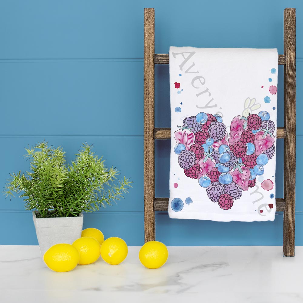Berry Heart Tea Towel – Summer Love Garden Decor