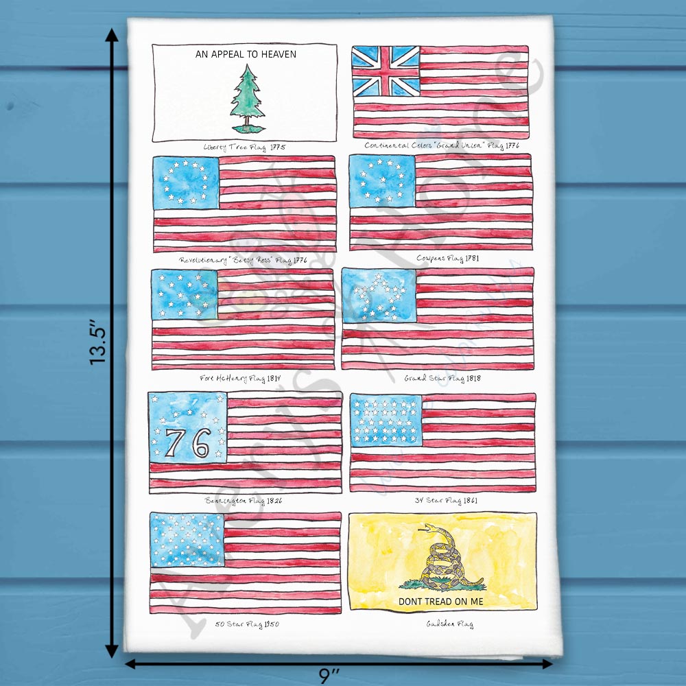 History of the American Flag Tea Towel