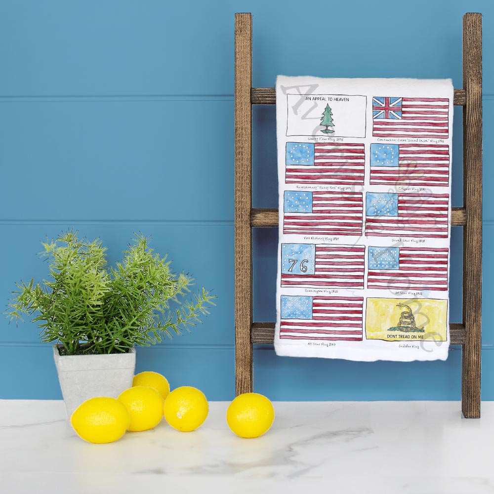 History of the American Flag Tea Towel
