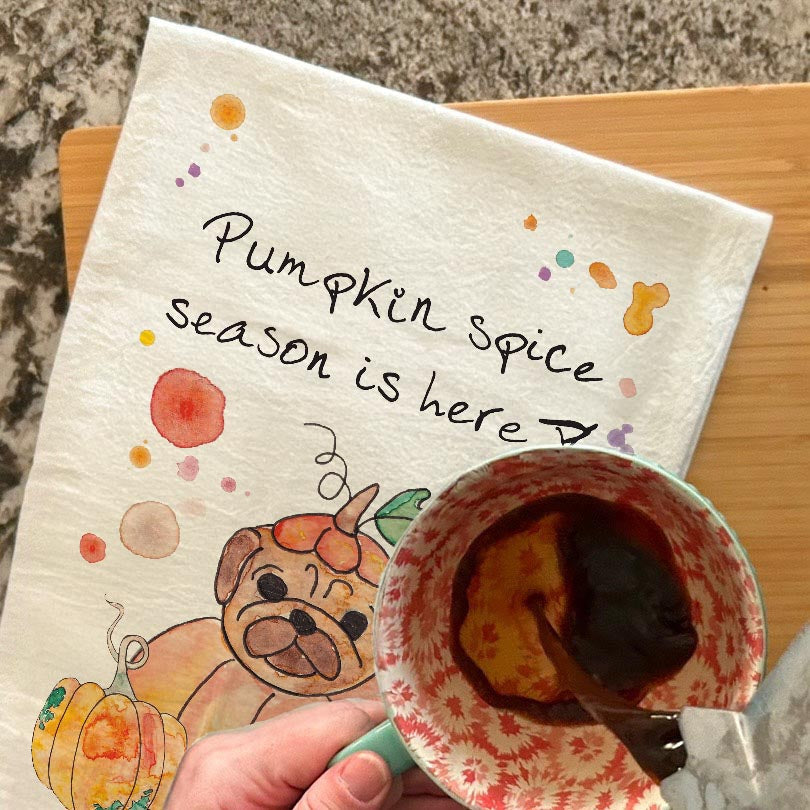 Pumpkin Spice Season Tea Towel – Autumn Favorite Gift