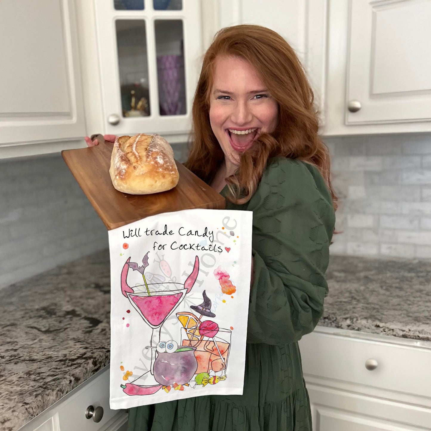 Will Trade Candy for Cocktails Tea Towel – Party Decor