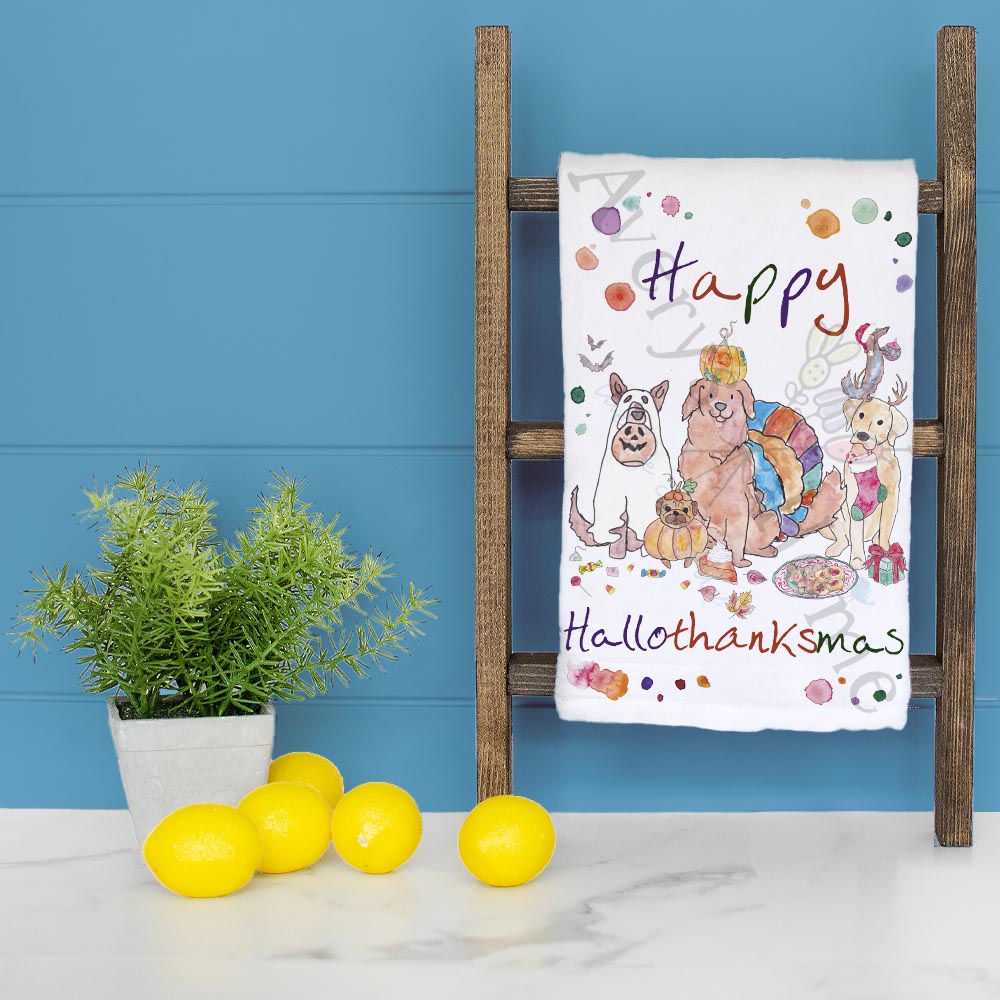 Holiday Dog Series Tea Towel – Costume to Christmas Decor