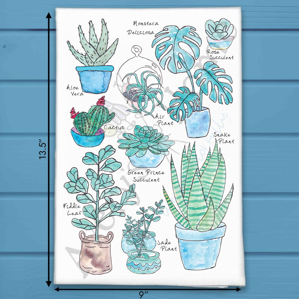 Succulent Collection Tea Towel – Plant Lover Gift