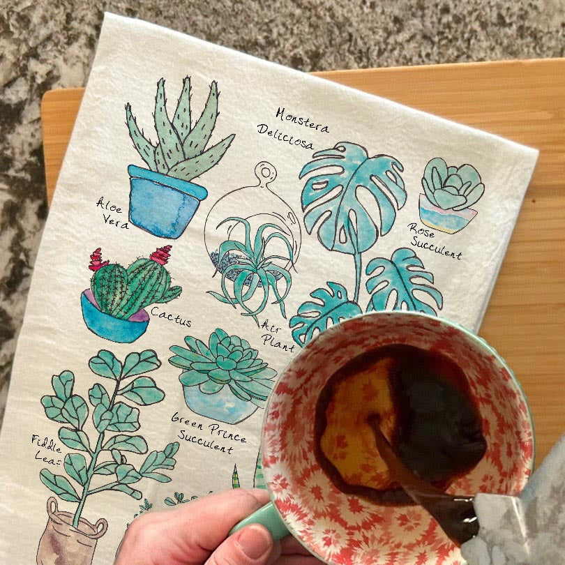 Succulent Collection Tea Towel – Plant Lover Gift