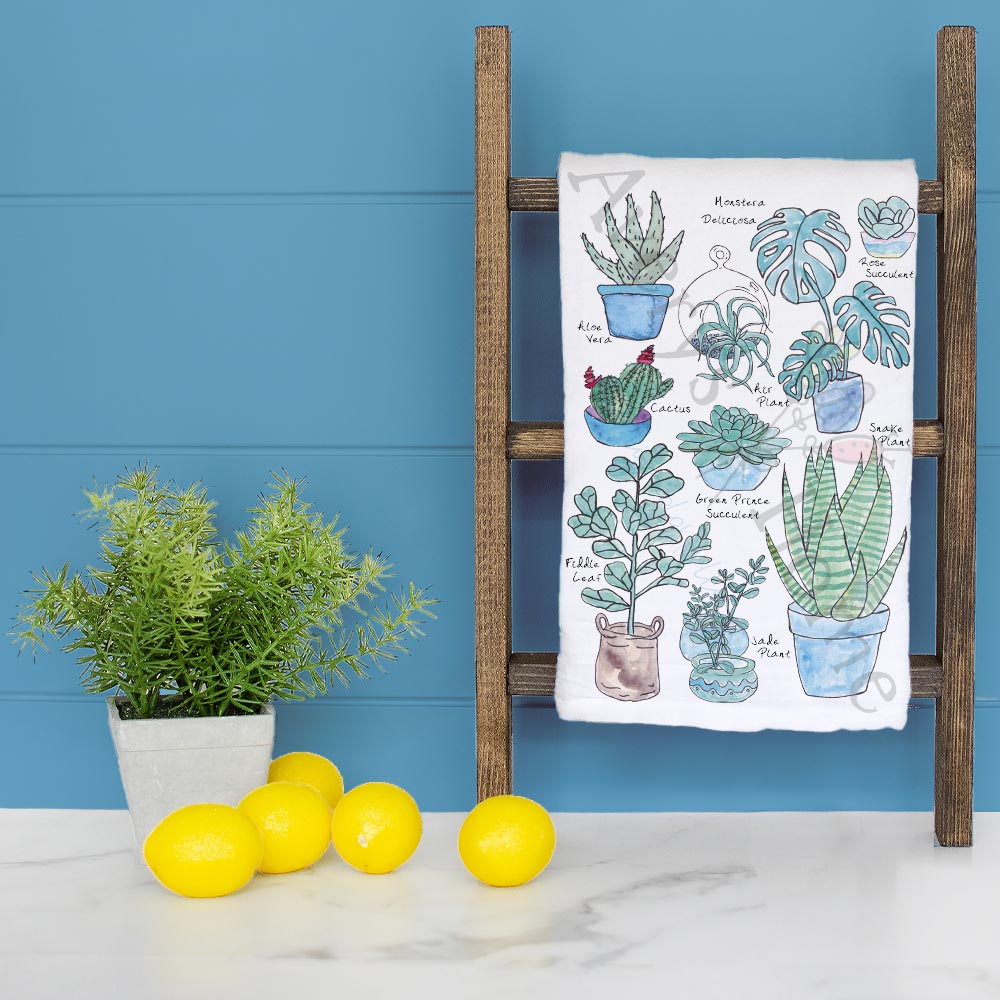 Succulent Collection Tea Towel – Plant Lover Gift