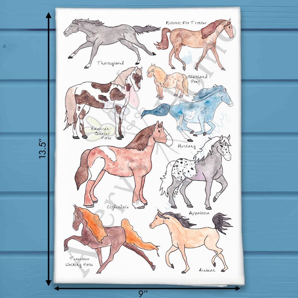 Horse Breed Tea Towel – Western & English Rider Gift