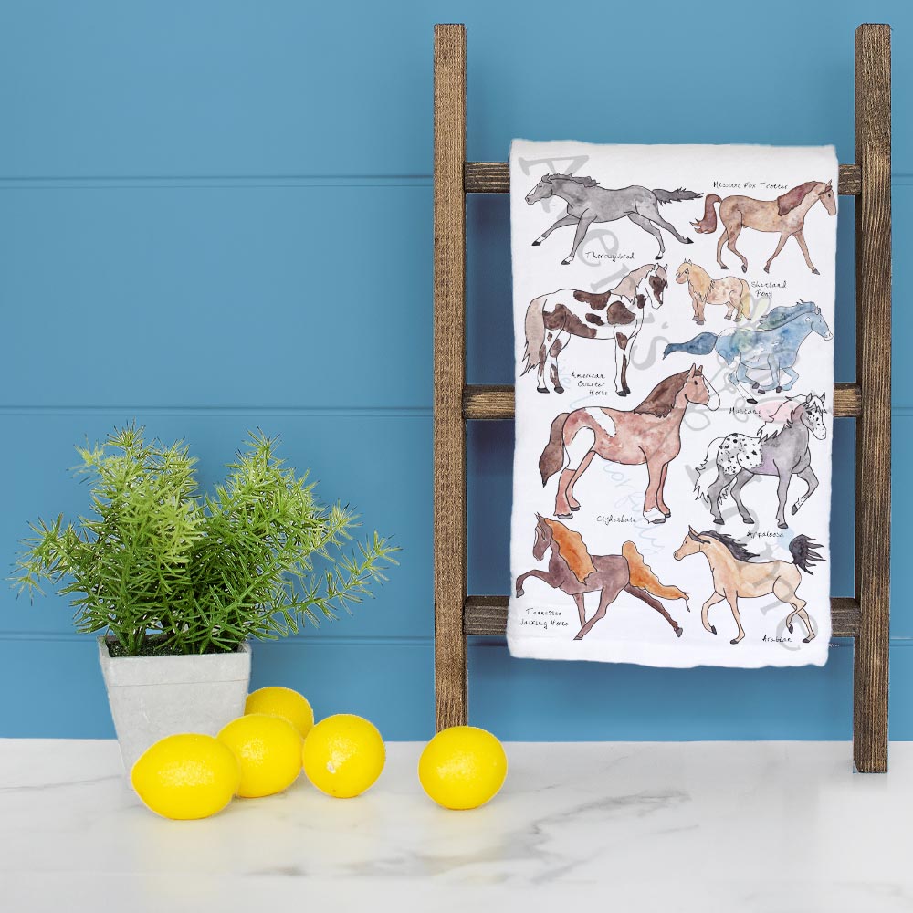 Horse Breed Tea Towel – Western & English Rider Gift