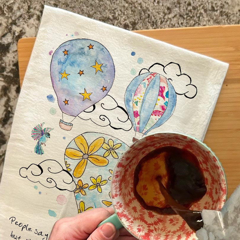 Hot Air Balloon Tea Towel – Whimsical Custom Decor