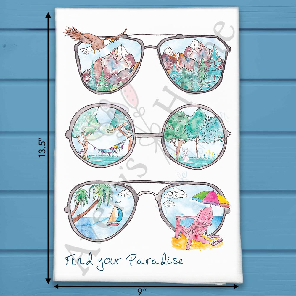 Find Paradise Sunglasses Landscapes Tea Towel