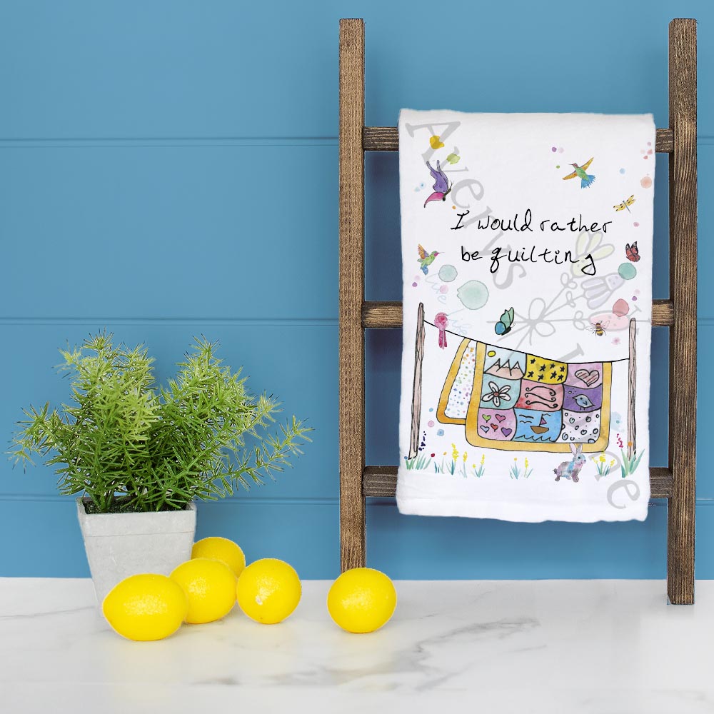 Rather Be Quilting Tea Towel – Cozy Hobby Decor