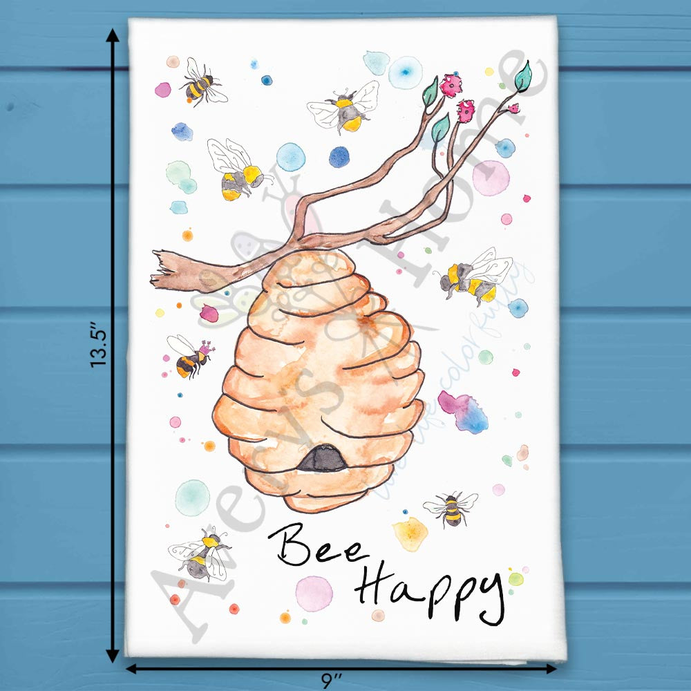 Bee Happy Tea Towel – Garden Positivity Decor
