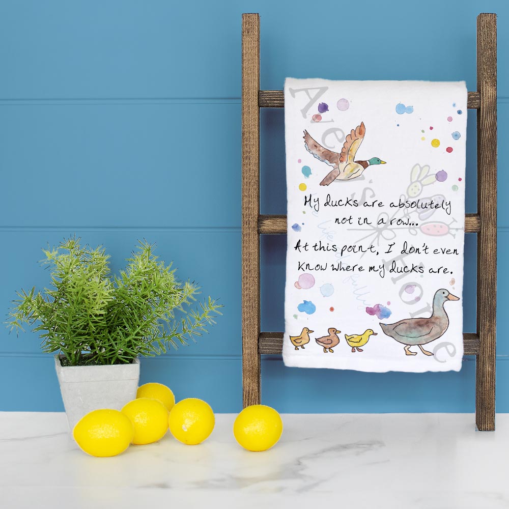Ducks in a Row Tea Towel – Funny Life Humor