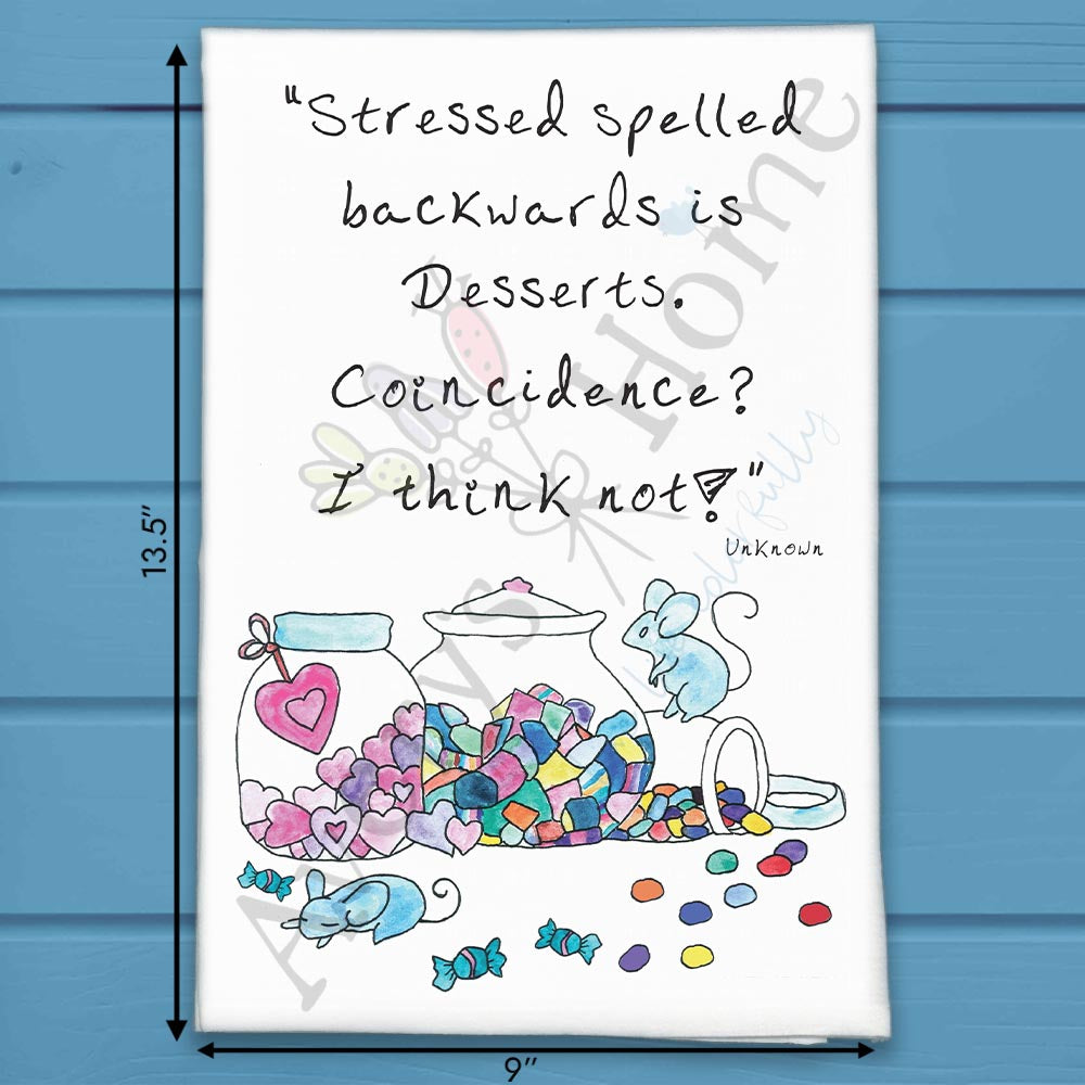 Desserts Spelled Backwards Tea Towel – Sweet Truth Humor