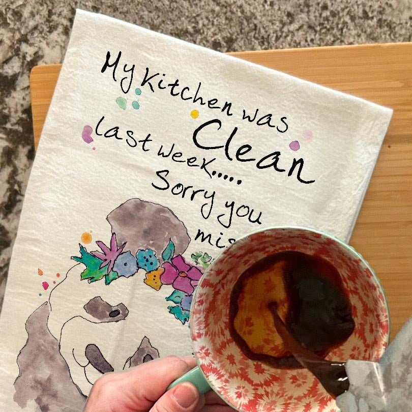 Clean Kitchen Tea Towel – Funny False Alarm Decor