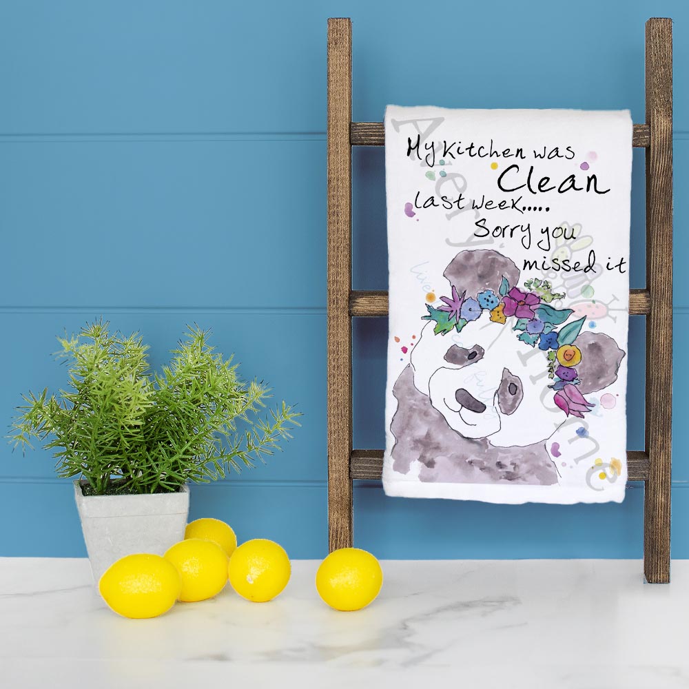 Clean Kitchen Tea Towel – Funny False Alarm Decor