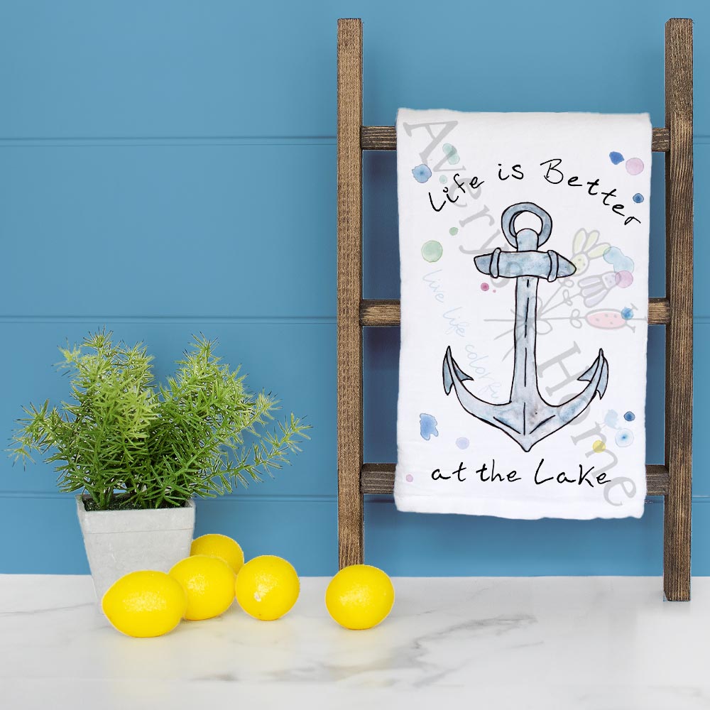 Life Is Better Lake Tea Towel – Relaxation Decor