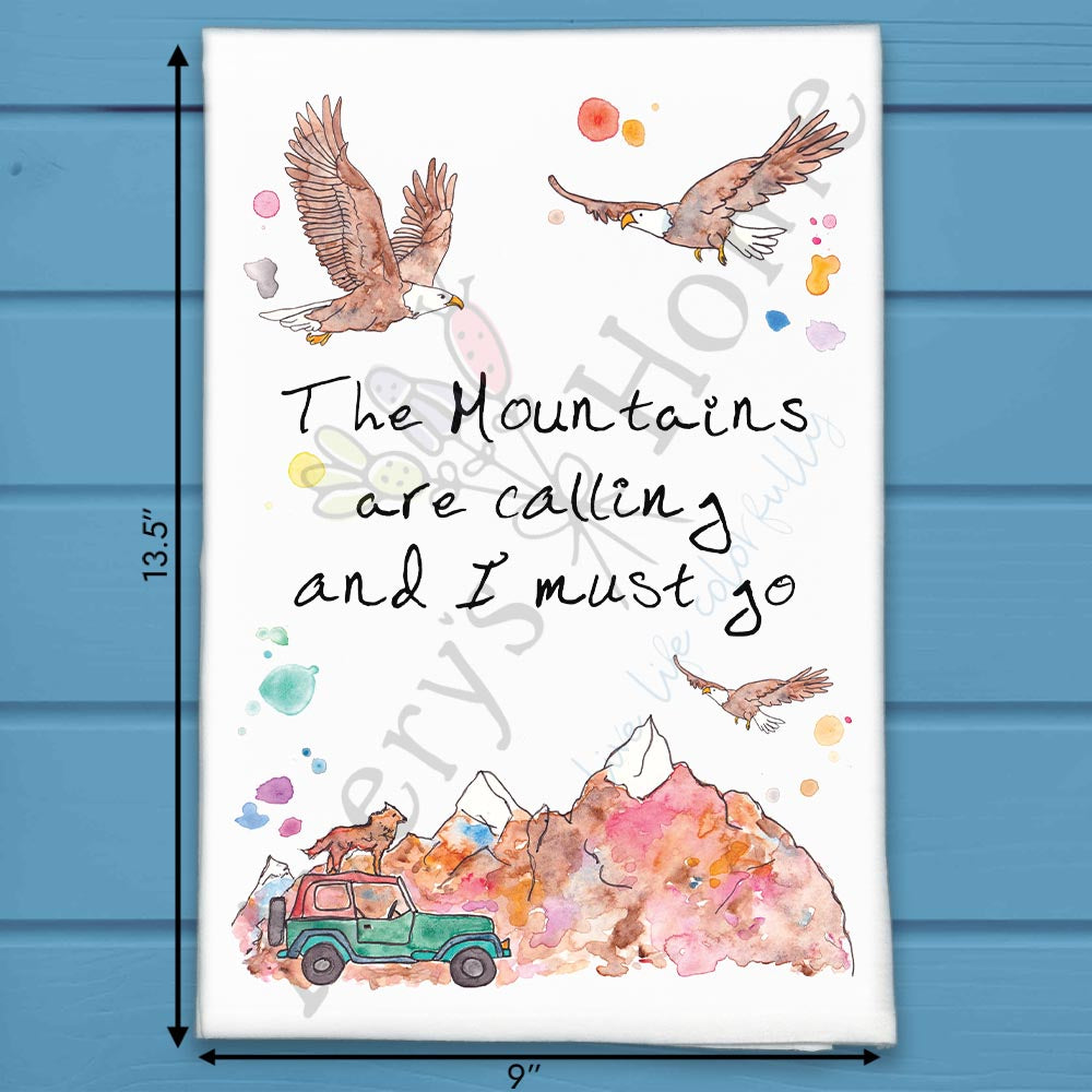 Jeep Dog Mountain Tea Towel – Adventure Lover Gift