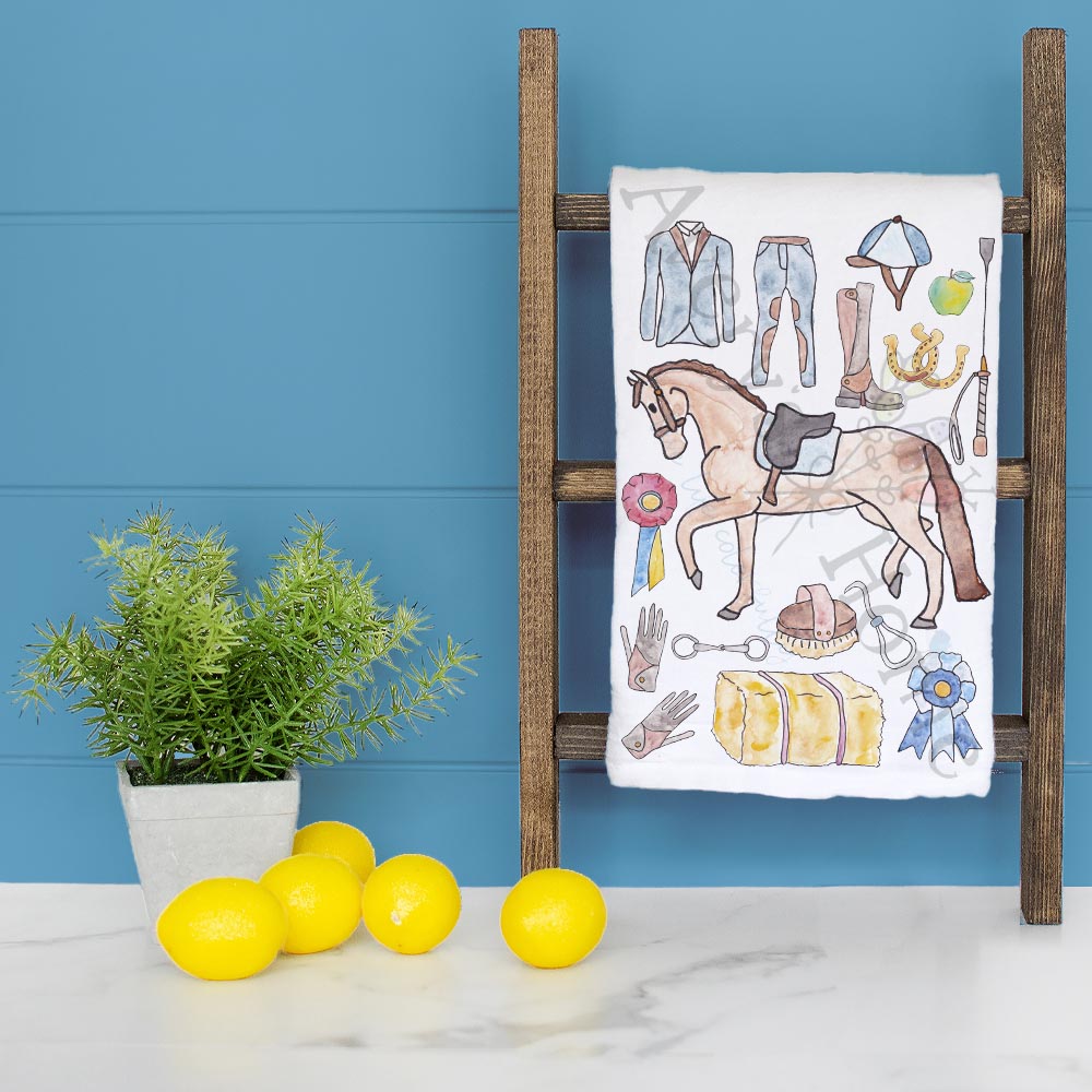 English Equestrian Tea Towel – Custom Rider Gift