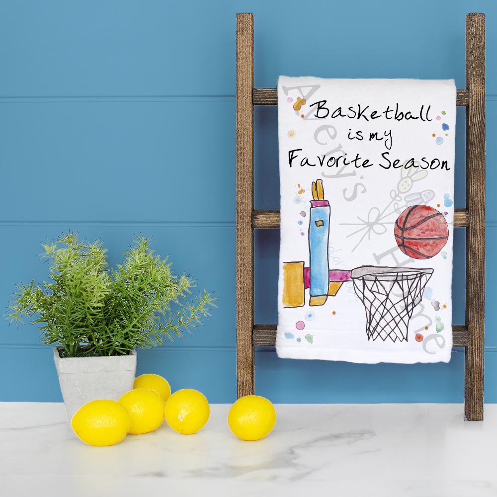Basketball Tea Towel – Game Night Decor