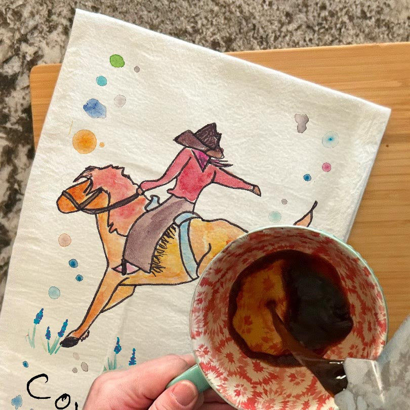 Cowboy Tea Towel – Rodeo Western Decor
