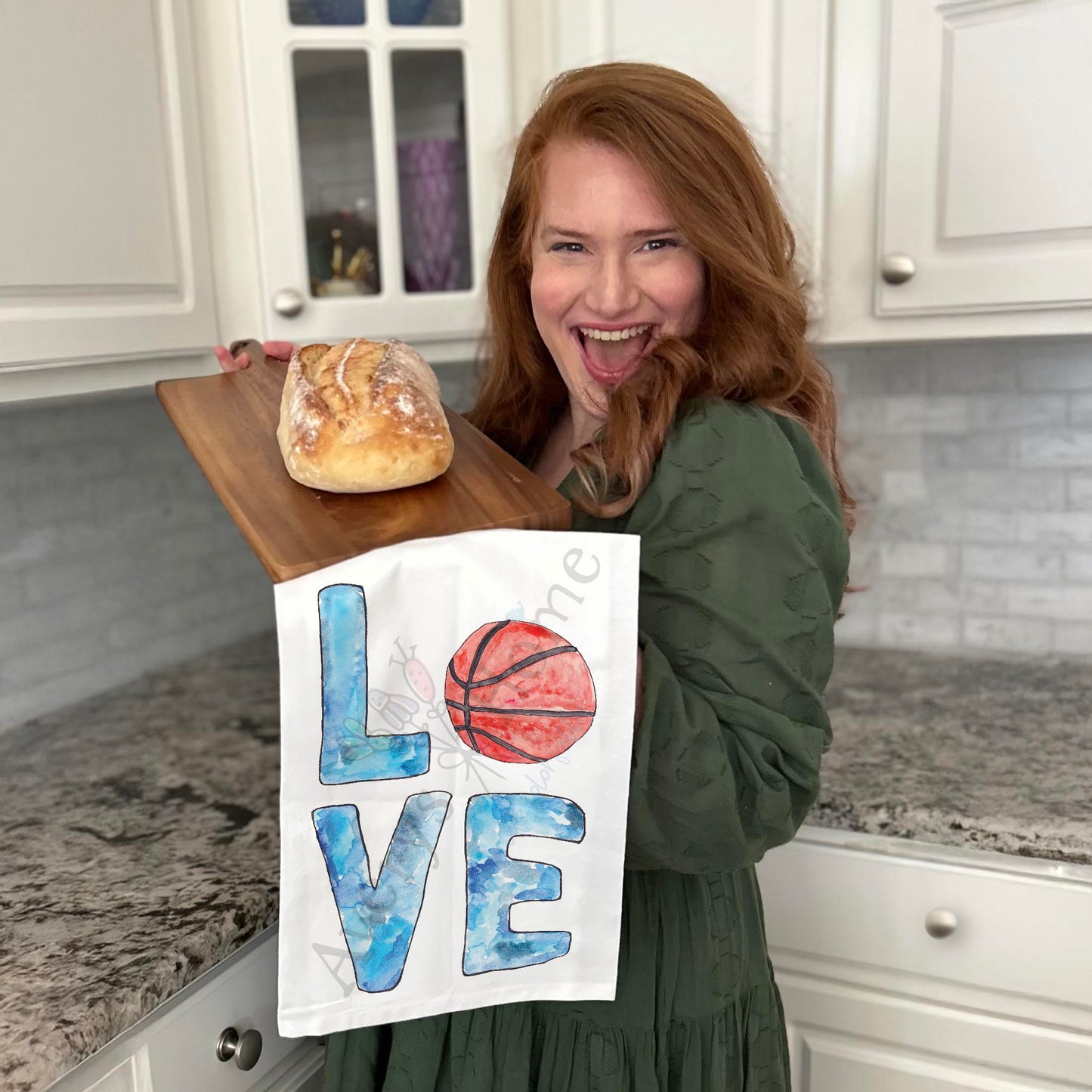 LOVE Basketball Tea Towel
