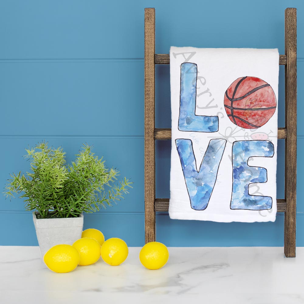 LOVE Basketball Tea Towel