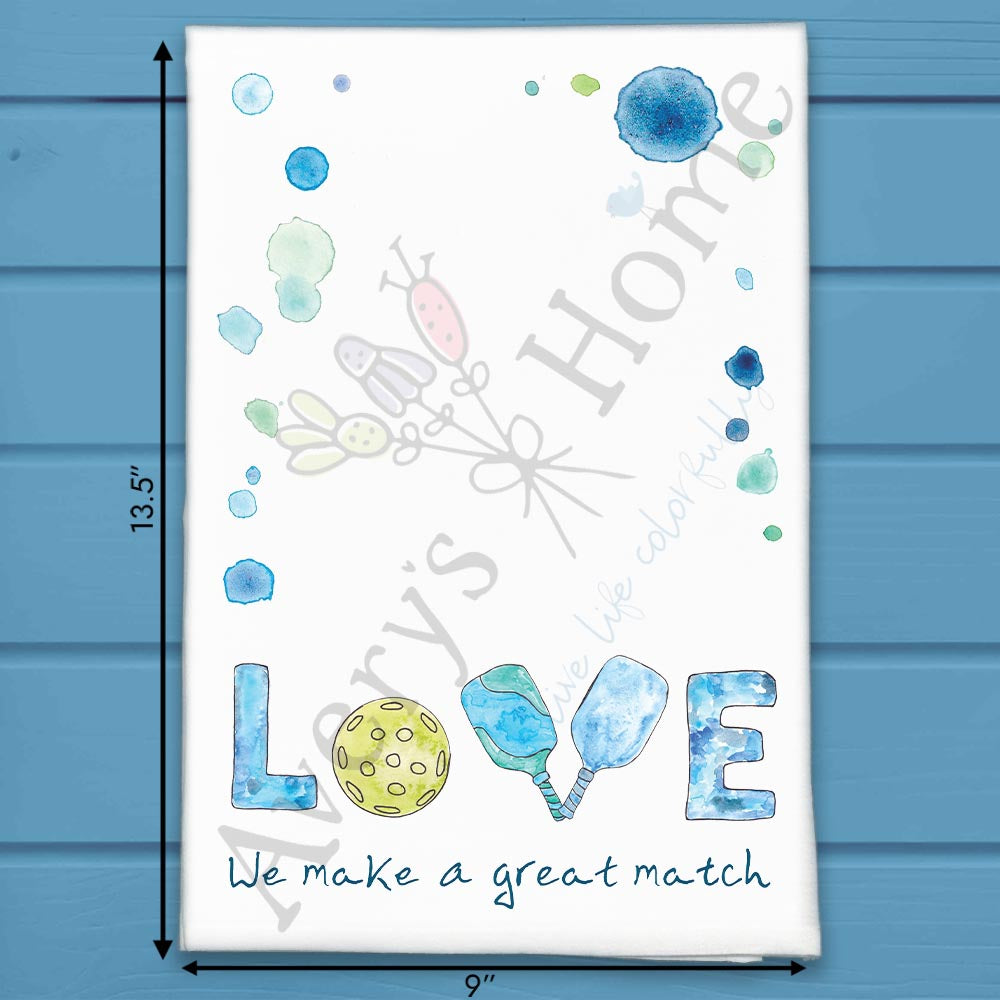 Pickleball Match Tea Towel – Valentine Paddle Gift