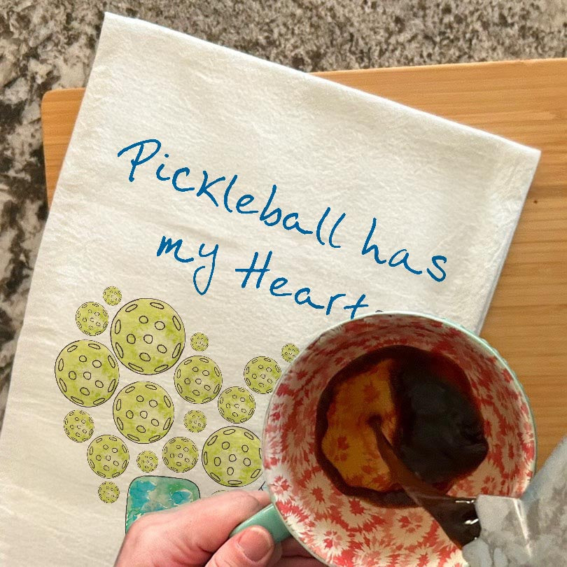 Pickleball Valentine Tea Towel – Sporty Heart Gift