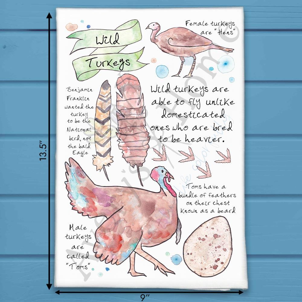 Wild Turkey Bird Facts Tea Towel