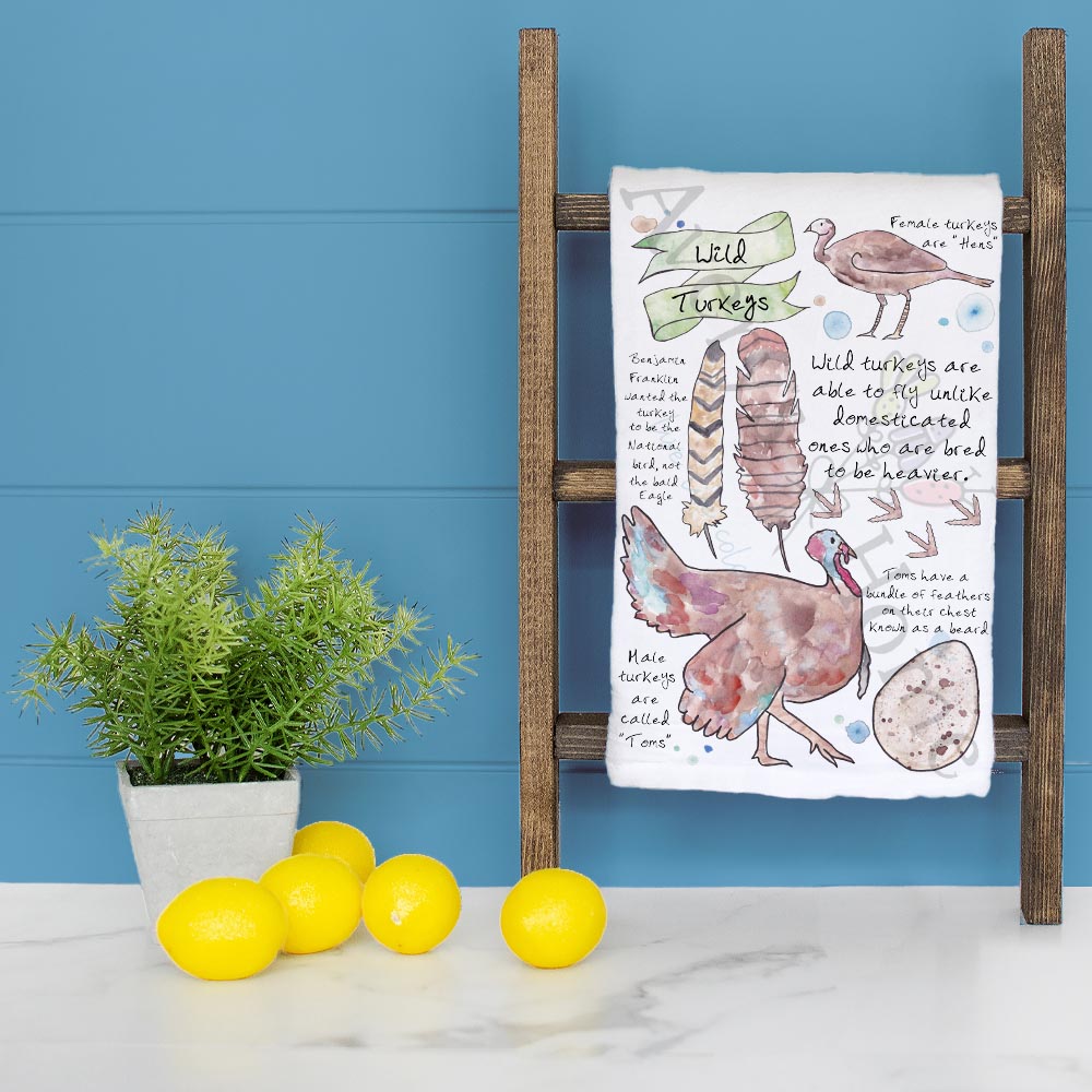 Wild Turkey Bird Facts Tea Towel