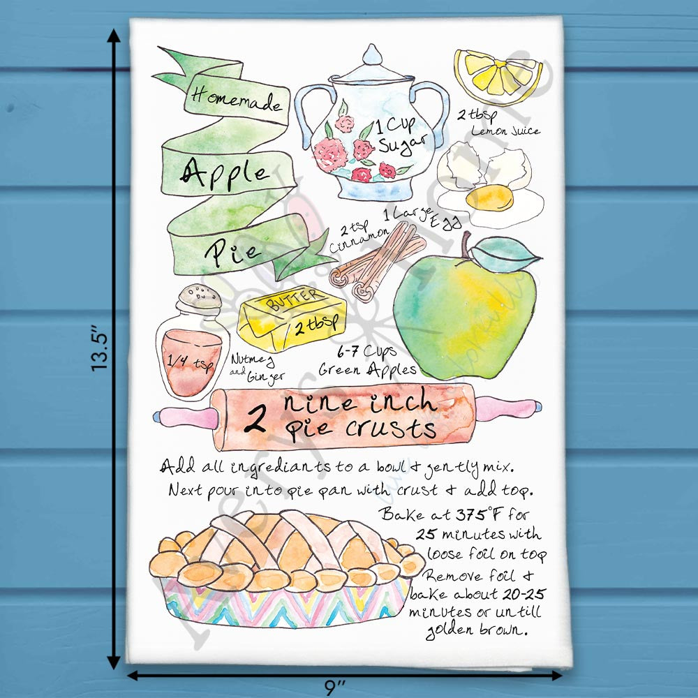 Apple Pie Recipe Tea Towel – Warm, Sweet & Classic