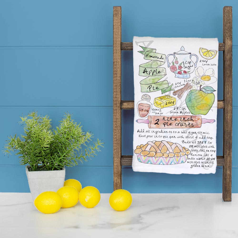 Apple Pie Recipe Tea Towel – Warm, Sweet & Classic