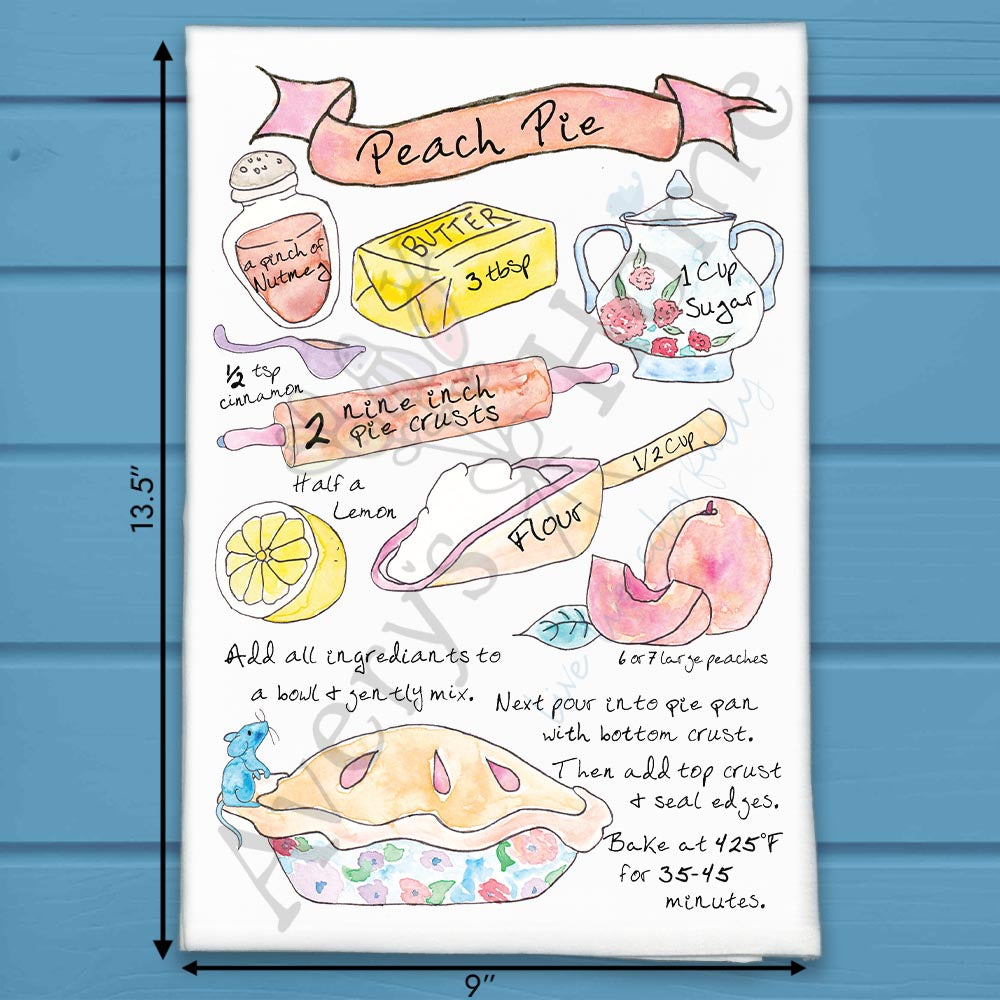 Peach Pie Recipe Tea Towel – Georgia’s Sweetest