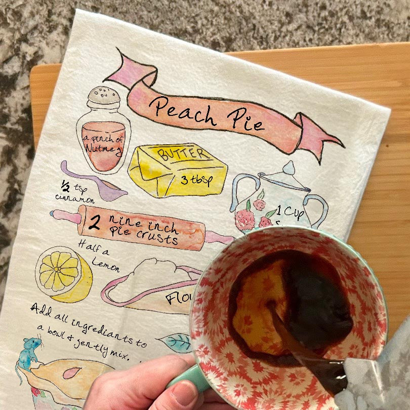 Peach Pie Recipe Tea Towel – Georgia’s Sweetest