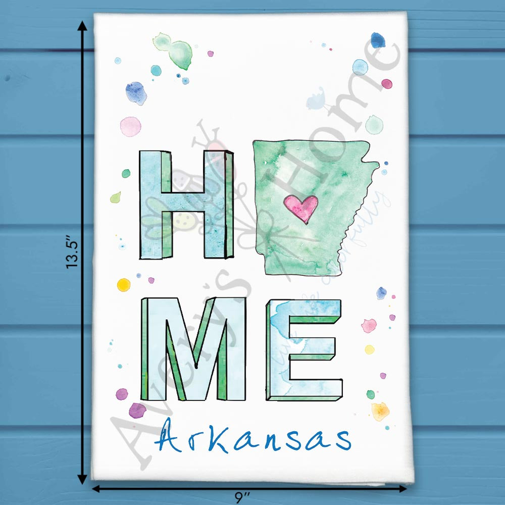 HOME in Arkansas Tea Towel
