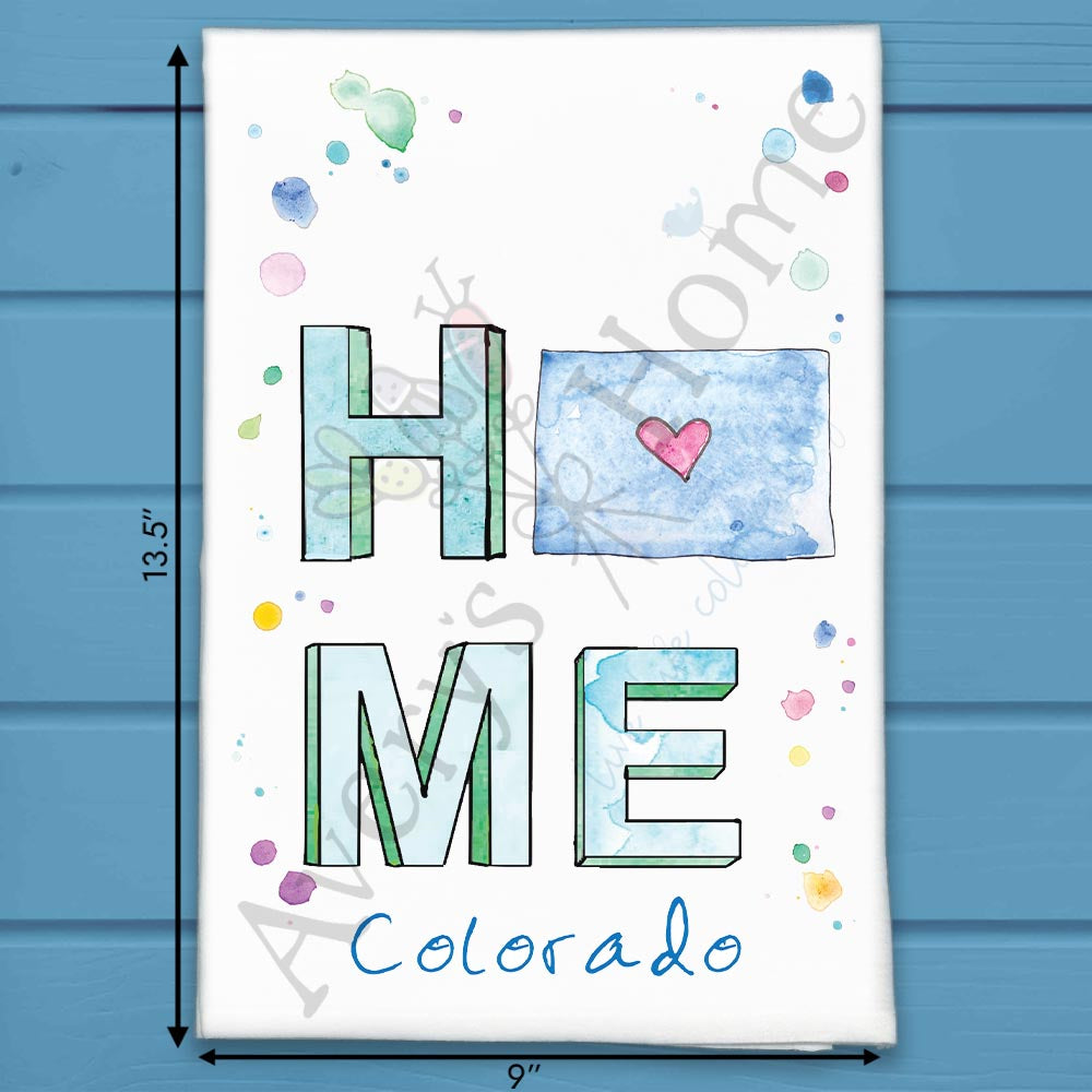 HOME in Colorado Tea Towel