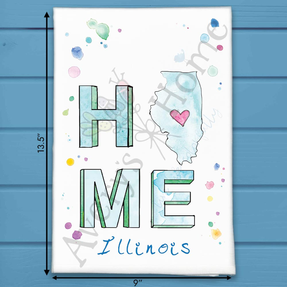 HOME in Illinois Tea Towel