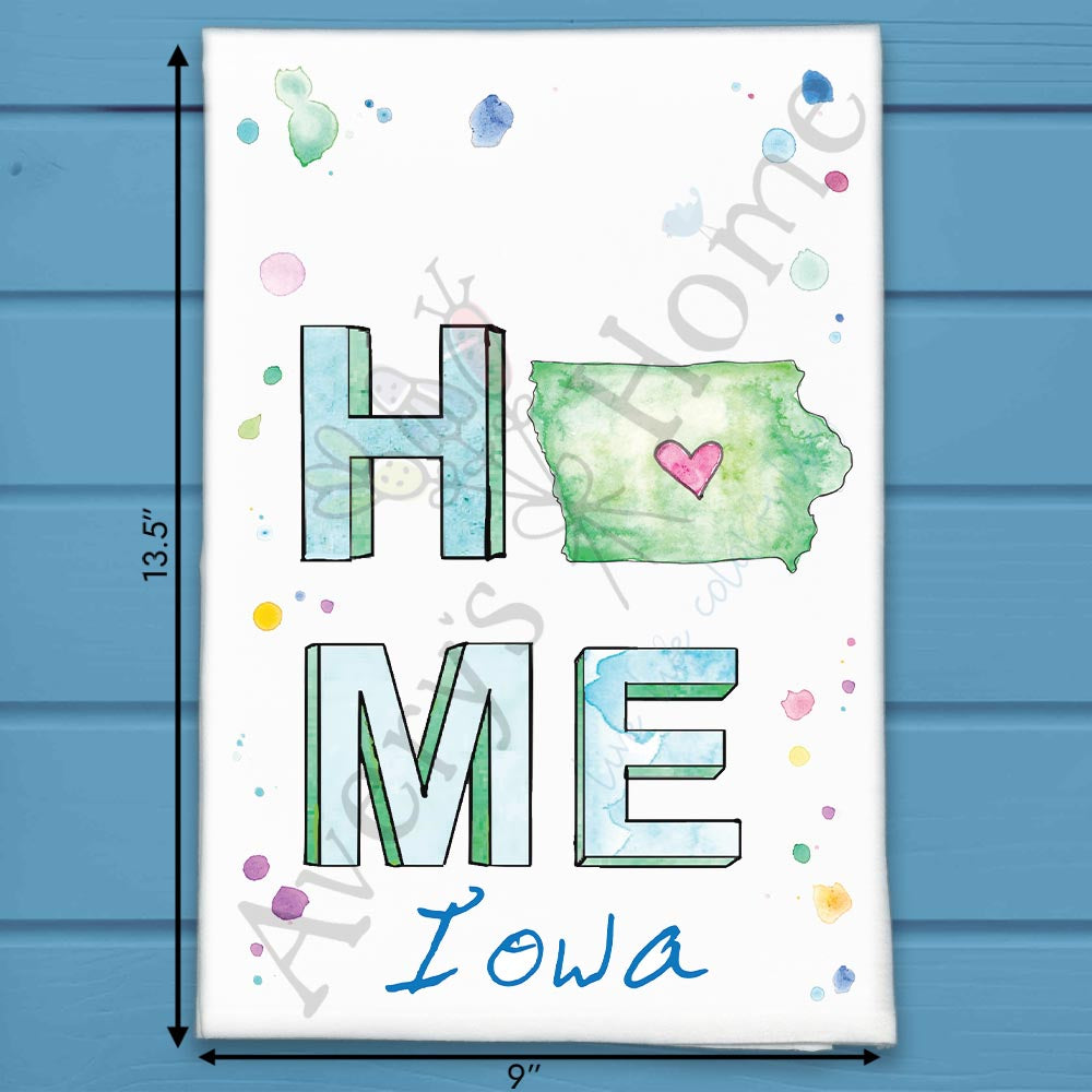 HOME in Iowa Tea Towel