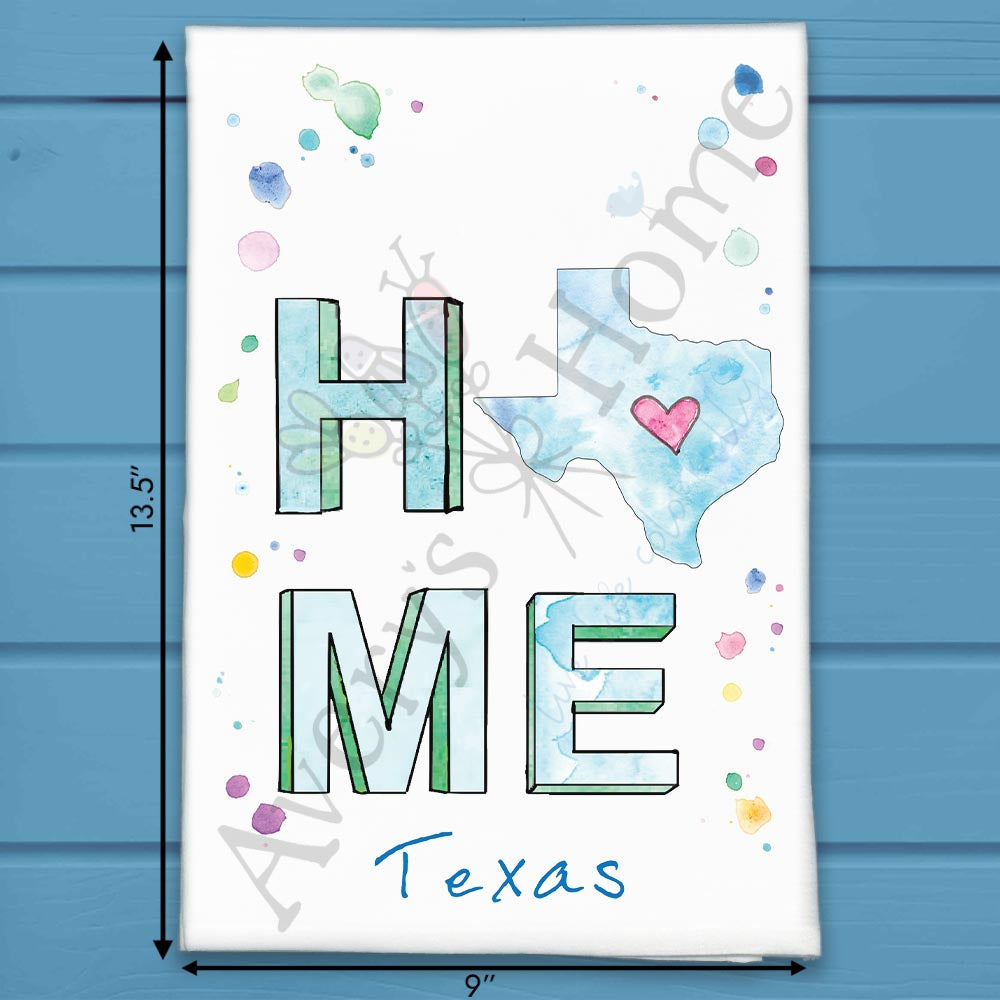 HOME in Texas Tea Towel