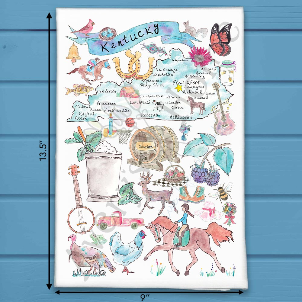 Kentucky Map Tea Towel – Bourbon, Barns & Beauty