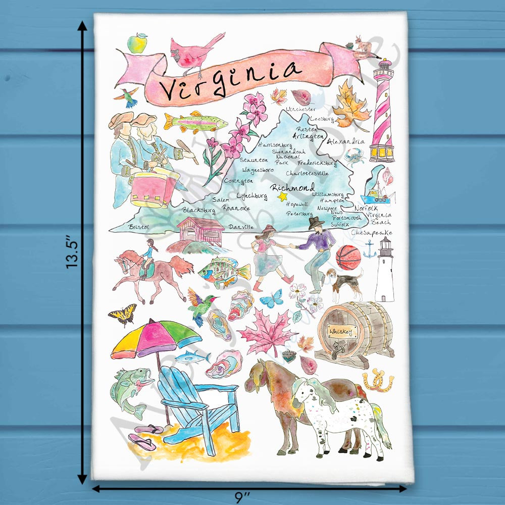 Virginia Map Tea Towel – History, Horses & Heart