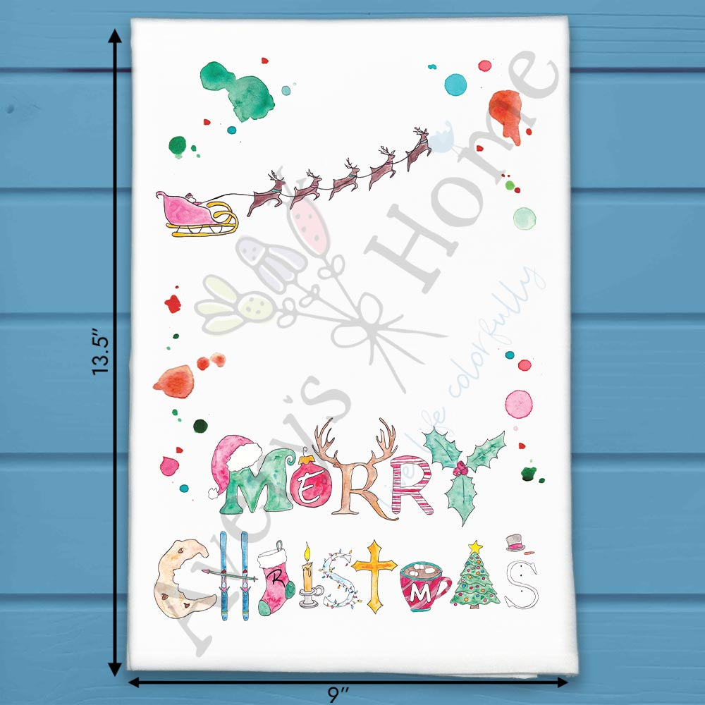 Merry Christmas Tea Towel – Classic Holiday Cheer
