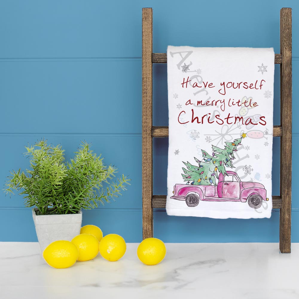 Truck & Christmas Tree Tea Towel – Cozy Holiday Tradition