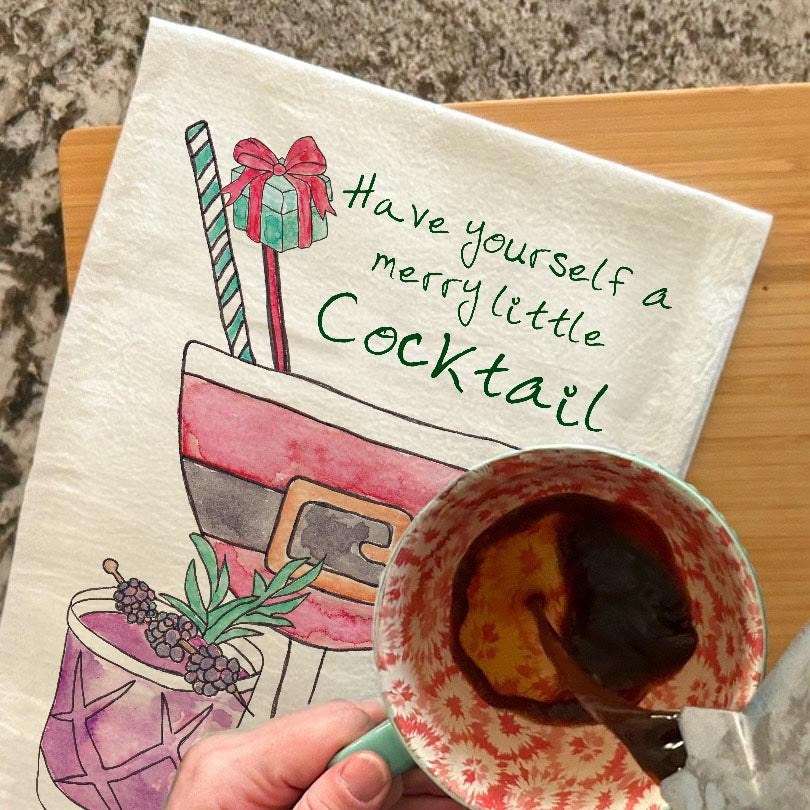 Have Yourself a Cocktail Christmas Tea Towel