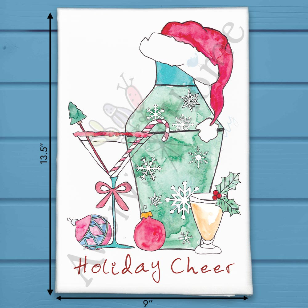 Holiday Cheer & Cocktails Tea Towel – Christmas Toast