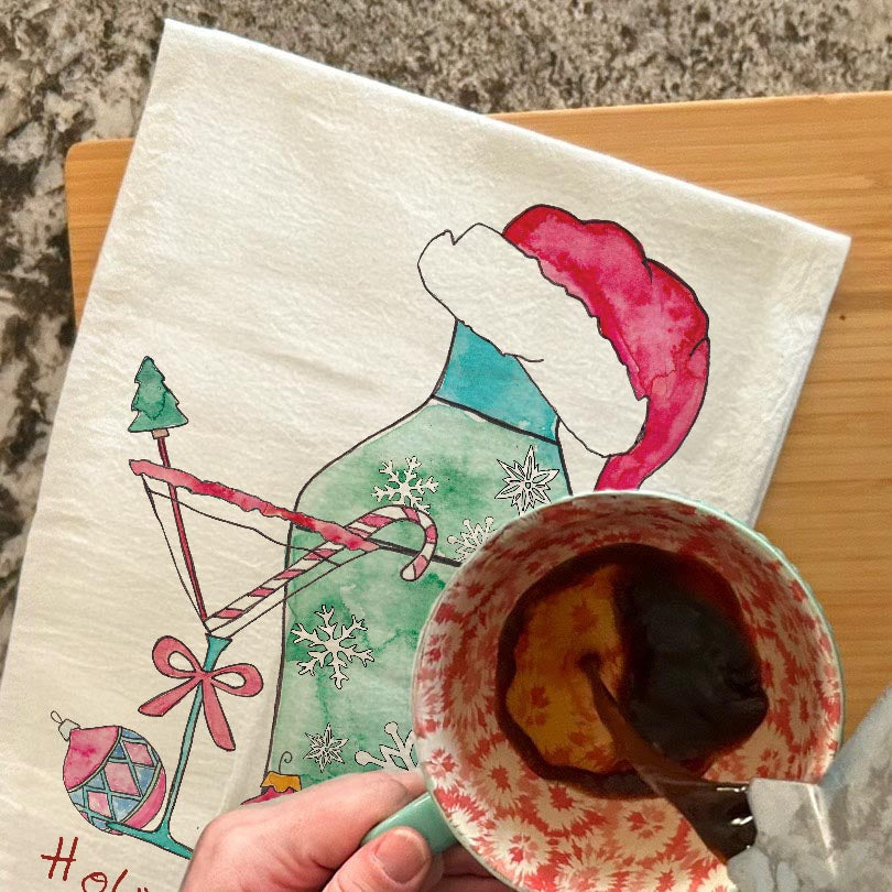 Holiday Cheer & Cocktails Tea Towel – Christmas Toast