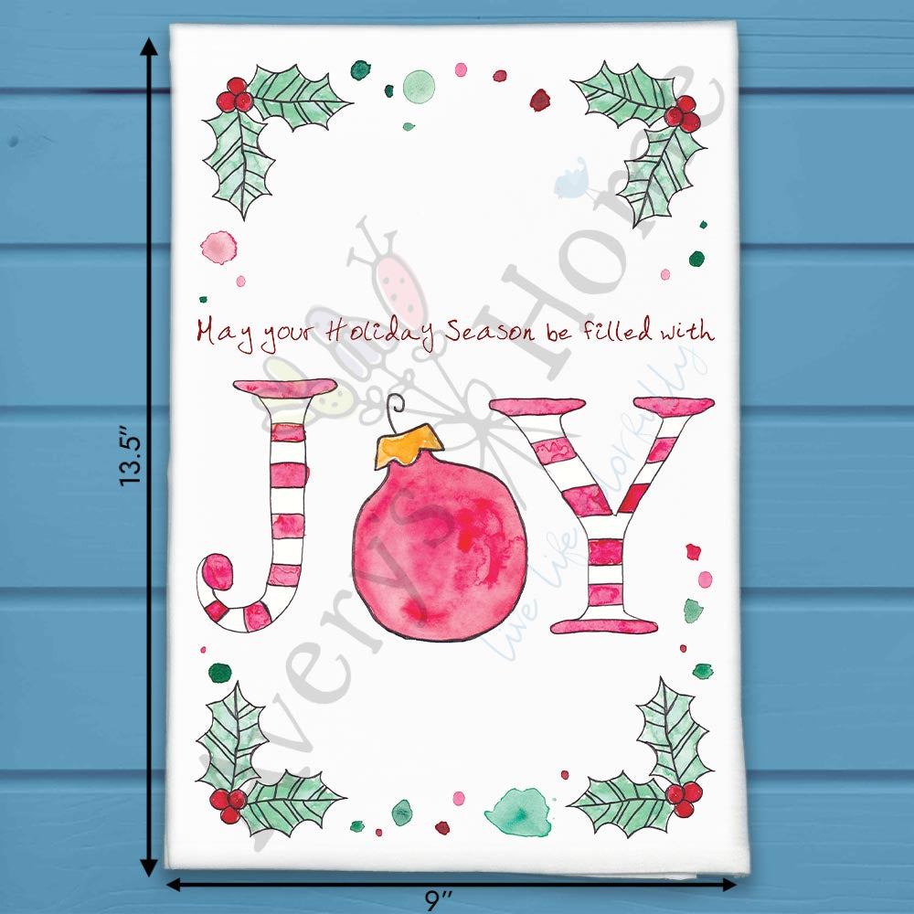 Holiday Joy Tea Towel – Seaside Wishes & Shells