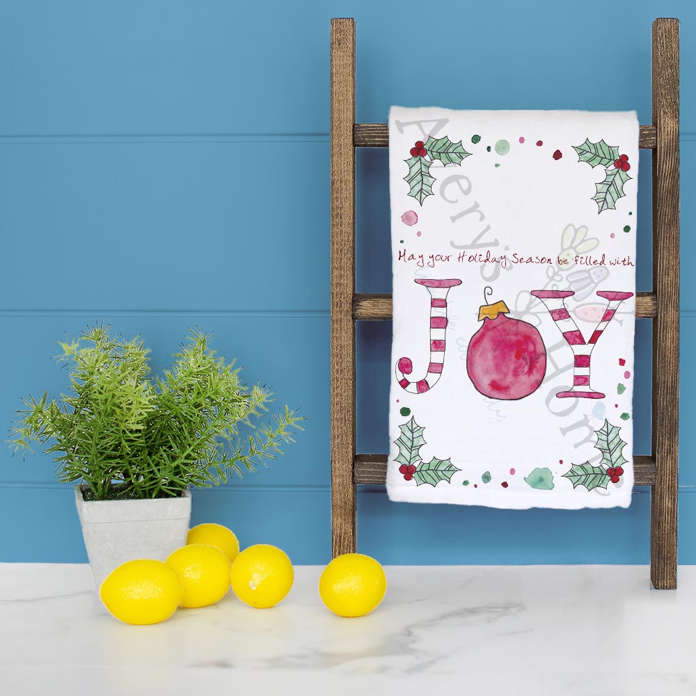 Holiday Joy Tea Towel – Seaside Wishes & Shells