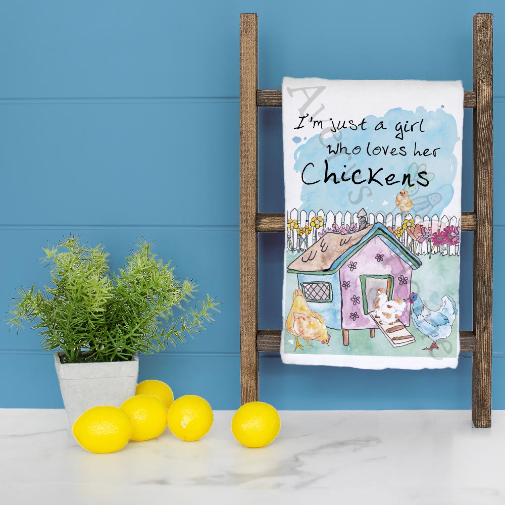 Girl Who Loves Her Chickens Tea Towel – Coop Queen