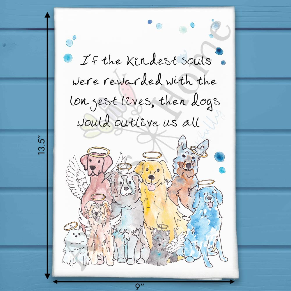Kindest Souls Angel Dogs Tea Towel